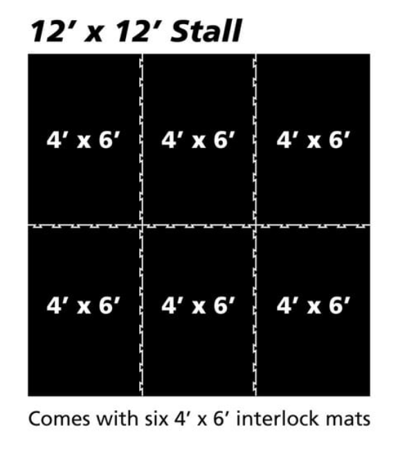 Red Barn Stall Kit- 12' x 12' x 3/4" (6 pcs, Interlocking) - SummitRubber