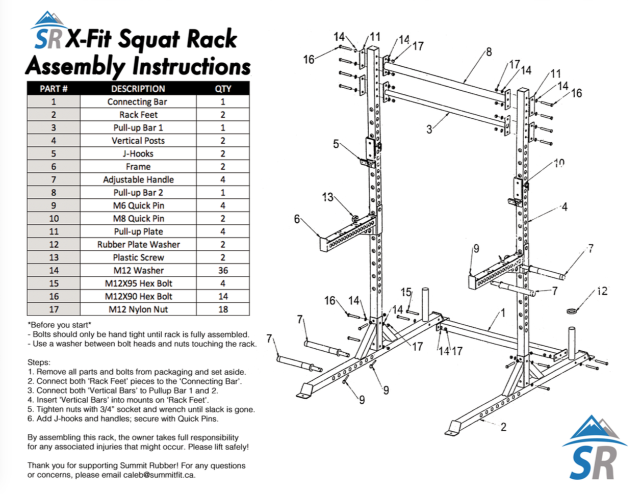 X-FIT Squat Rack - SummitRubber