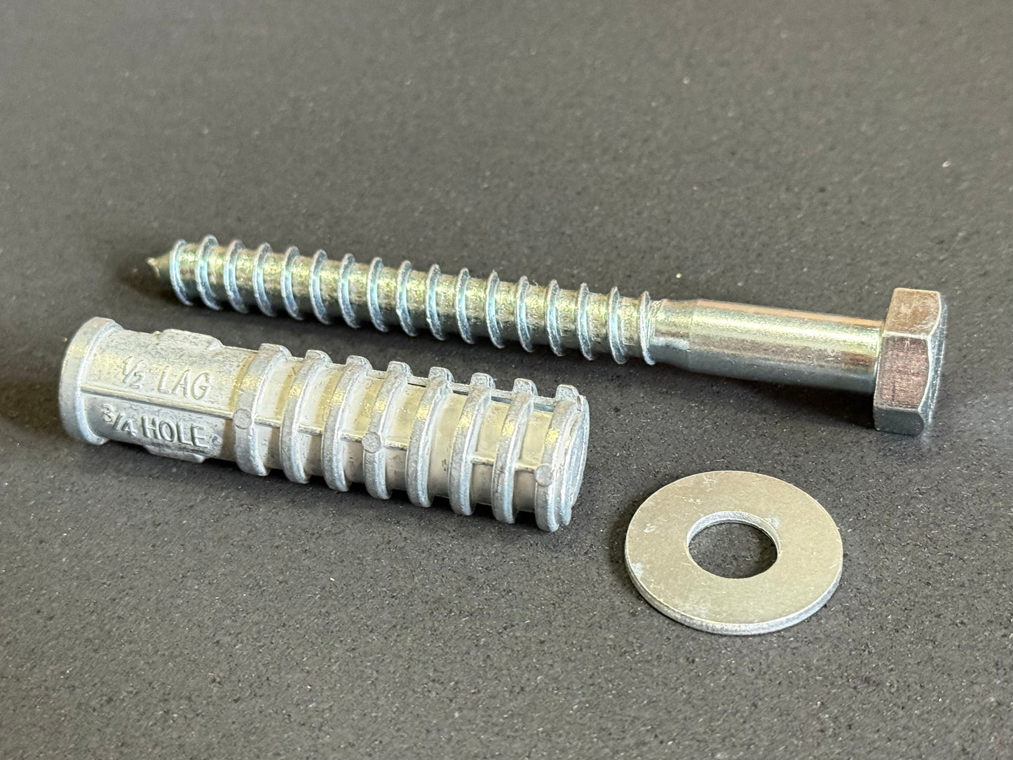 5" Lag Bolt + Lag Shield Insert + Washer Package (Removable Curb Installation Hardware) - SummitRubber