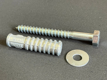 5" Lag Bolt + Lag Shield Insert + Washer Package (Removable Curb Installation Hardware) - SummitRubber