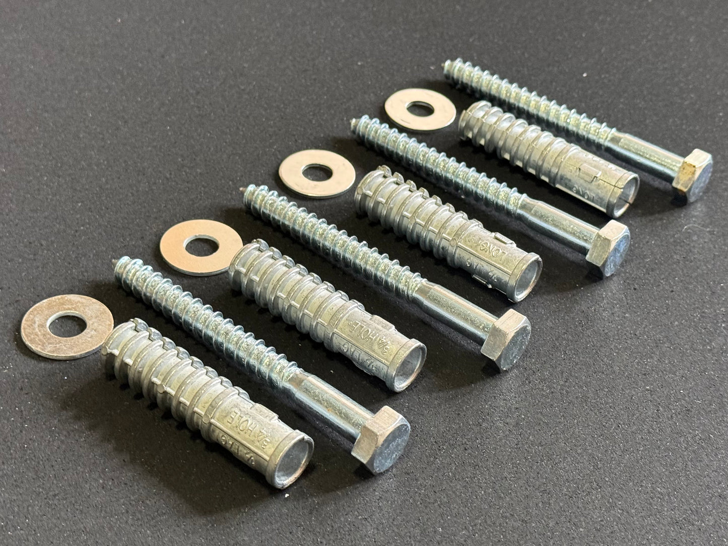 5" Lag Bolt + Lag Shield Insert + Washer Package (Removable Curb Installation Hardware) - SummitRubber