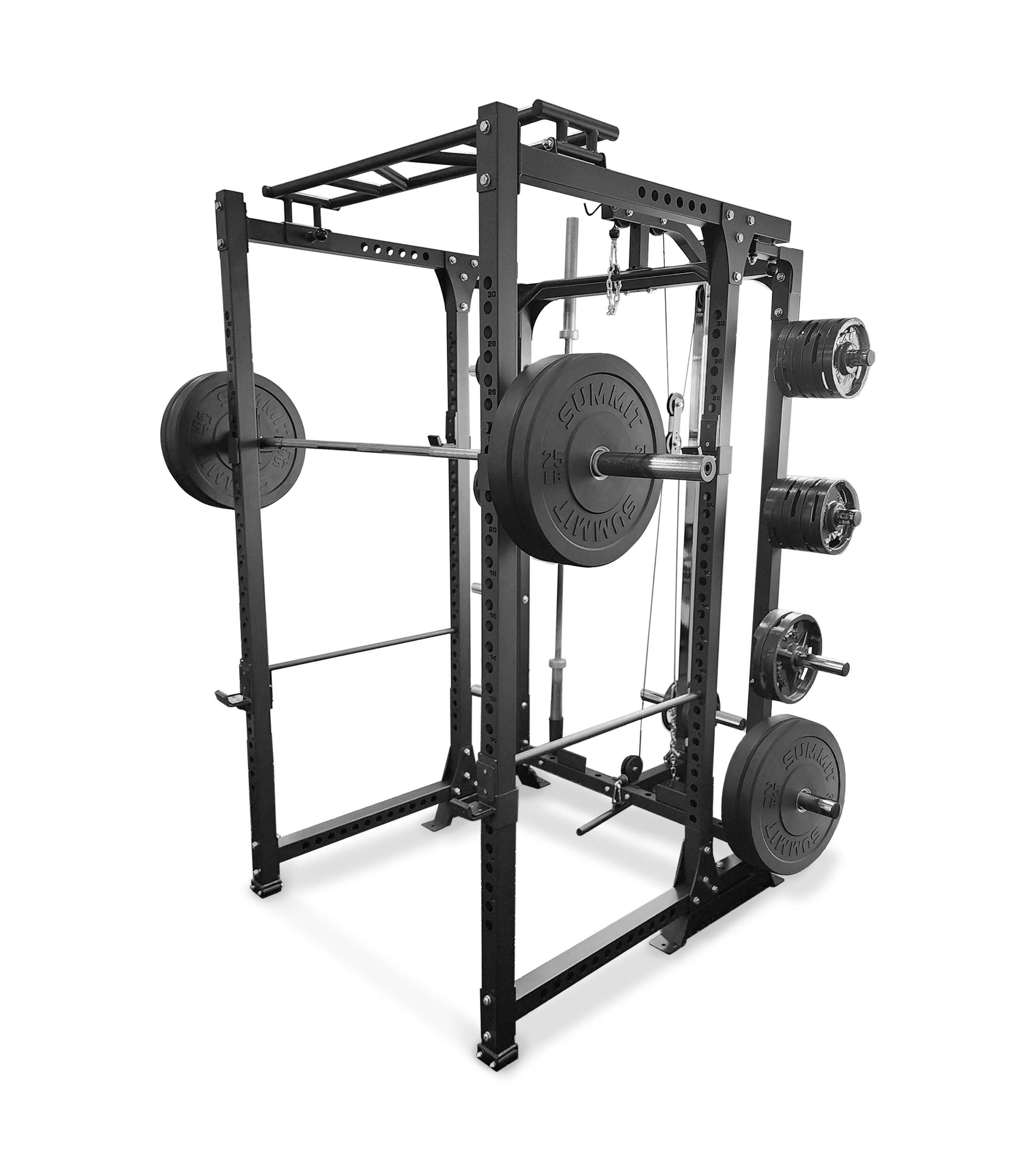 Folding Power Rack (with Pulldown+Row Pullleys, Pull-Up Bar and